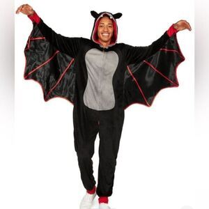 NWT Tipsy Elves Men’s Bat Halloween Costume Full Zip One Piece Jumpsuit- Size Me